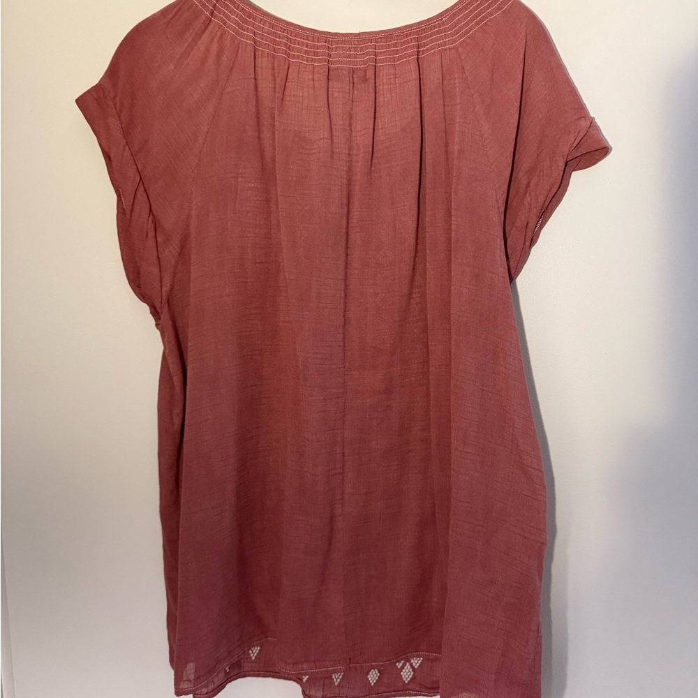 Madewell Rust Embroidered Blouse - Picture 3 of 3